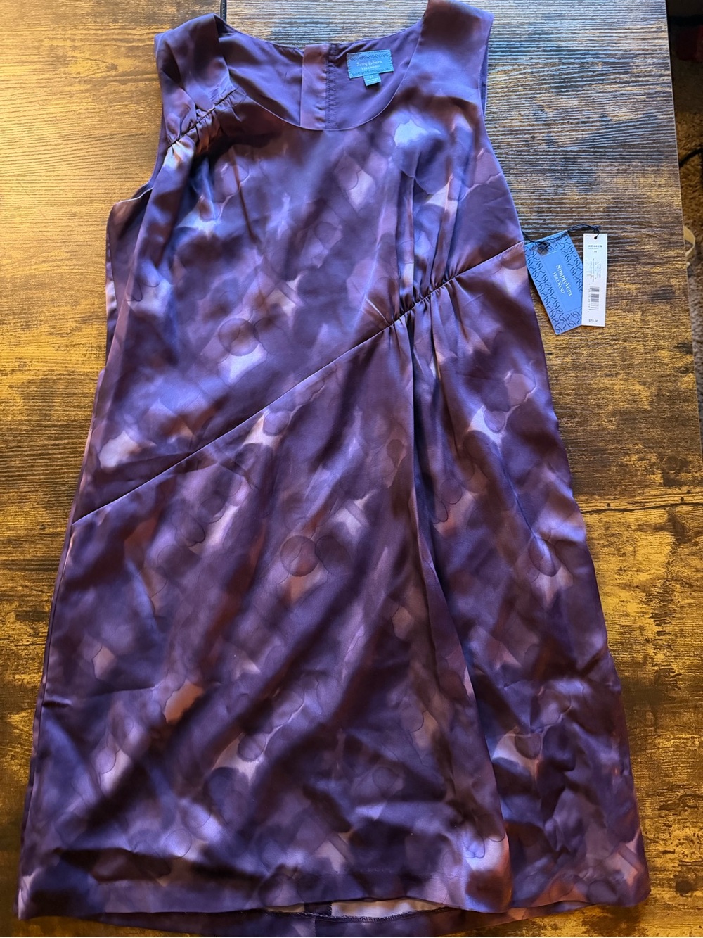 Simply Vera Vera Wang Purple Printed Satin Midi Dress